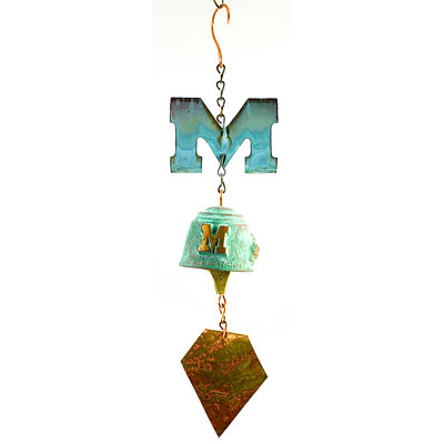 UM Wolverine Bronze Wind Bell