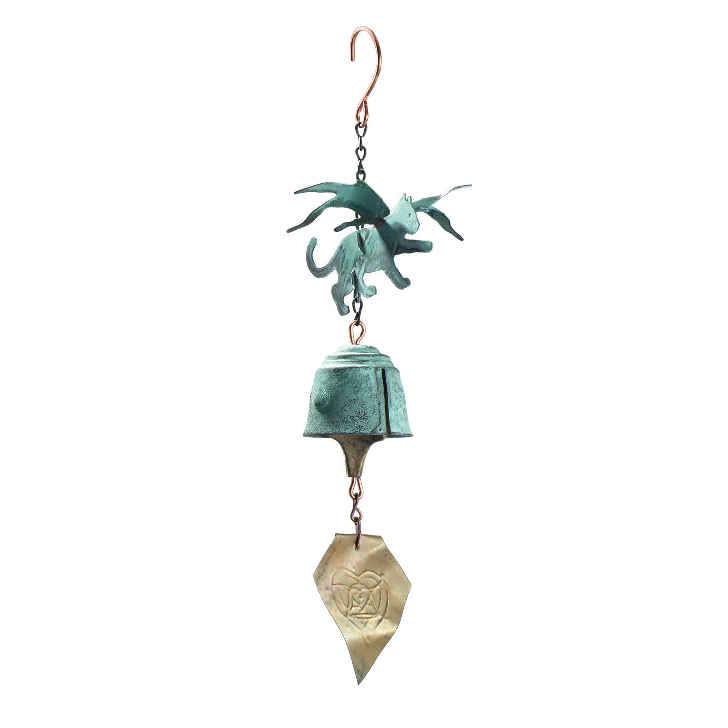 Kitty Angel 3D Motif Bronze Wind Bell